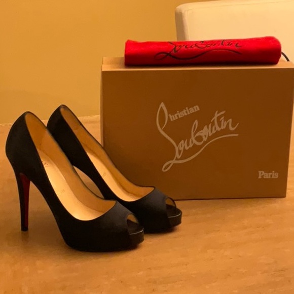 Christian Louboutin Paris US Size 7 VERY PRIVE 120 SATIN/KID TOE - Picture 6 of 15